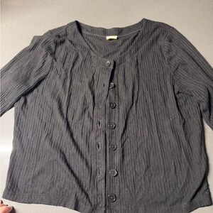 Aritiza Black Ribbed Button Down Cardigan